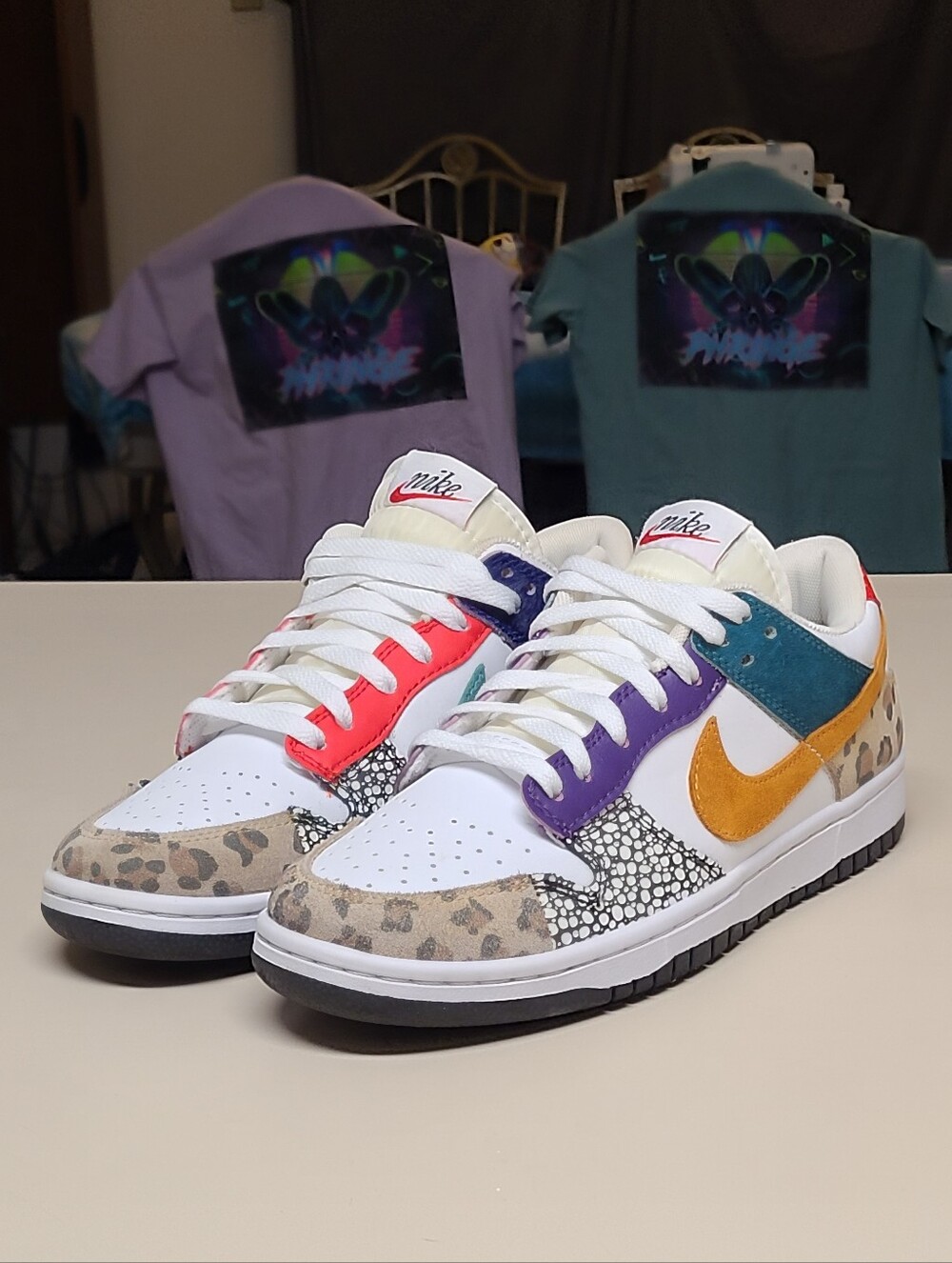 Nike Dunk Low SE Safari Mix casual low top skateboard sneakers size 9.5